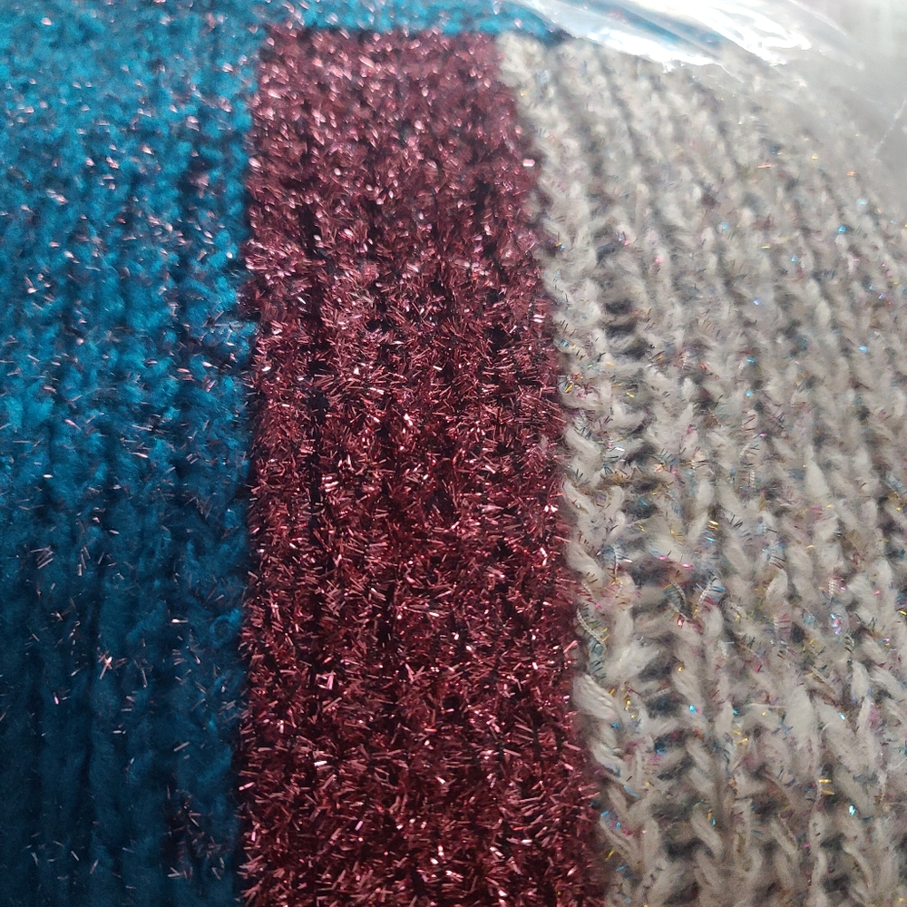 Prima tinsel Blue color block Sparkle Sweater - Picture 4 of 5